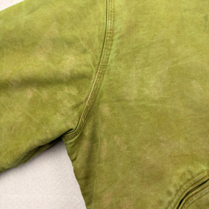 Vintage 80's Carhartt Detroit Dyed Green Distressed Jacket