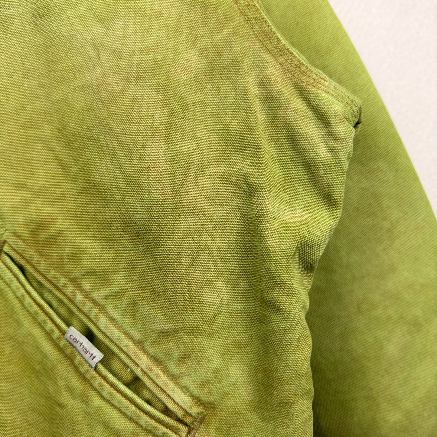 Vintage 80's Carhartt Detroit Dyed Green Distressed Jacket