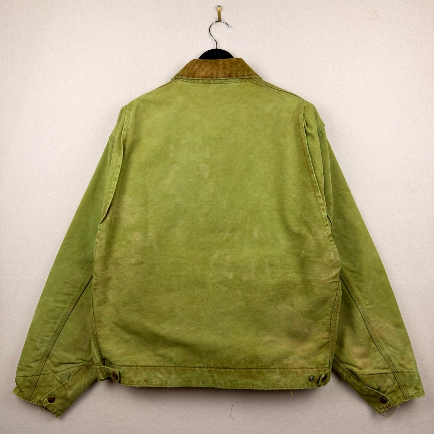 Vintage 80's Carhartt Detroit Dyed Green Distressed Jacket