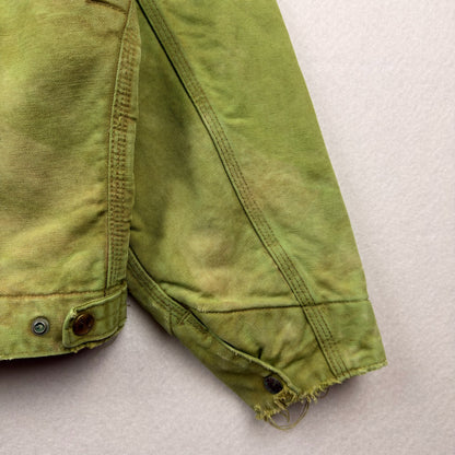 Vintage 80's Carhartt Detroit Dyed Green Distressed Jacket