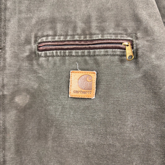Vintage Carhartt Detroit J97 Moss Epcor Embroidered Blanket Lined Jacket