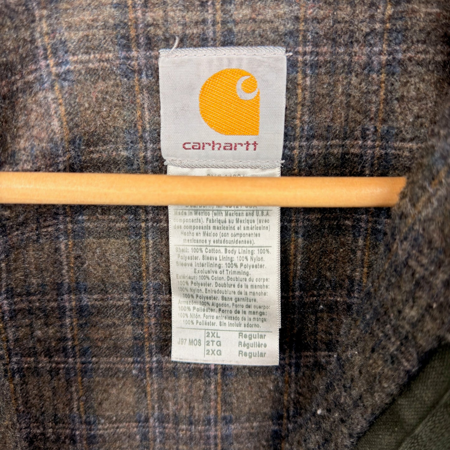 Vintage Carhartt Detroit J97 Moss Epcor Embroidered Blanket Lined Jacket