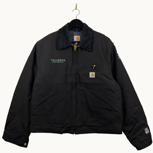 Carhartt Detroit J001 BLK Talisman Energy Embroidered Full Zip Blanket Lined Jacket