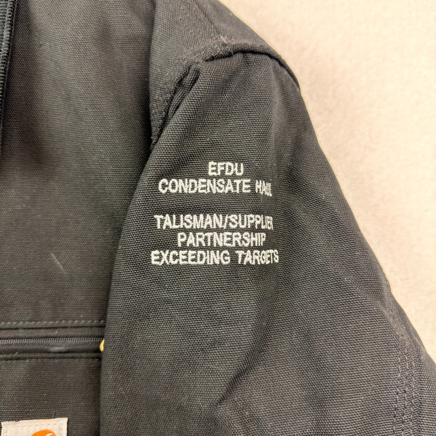 Carhartt Detroit J001 BLK Talisman Energy Embroidered Full Zip Blanket Lined Jacket