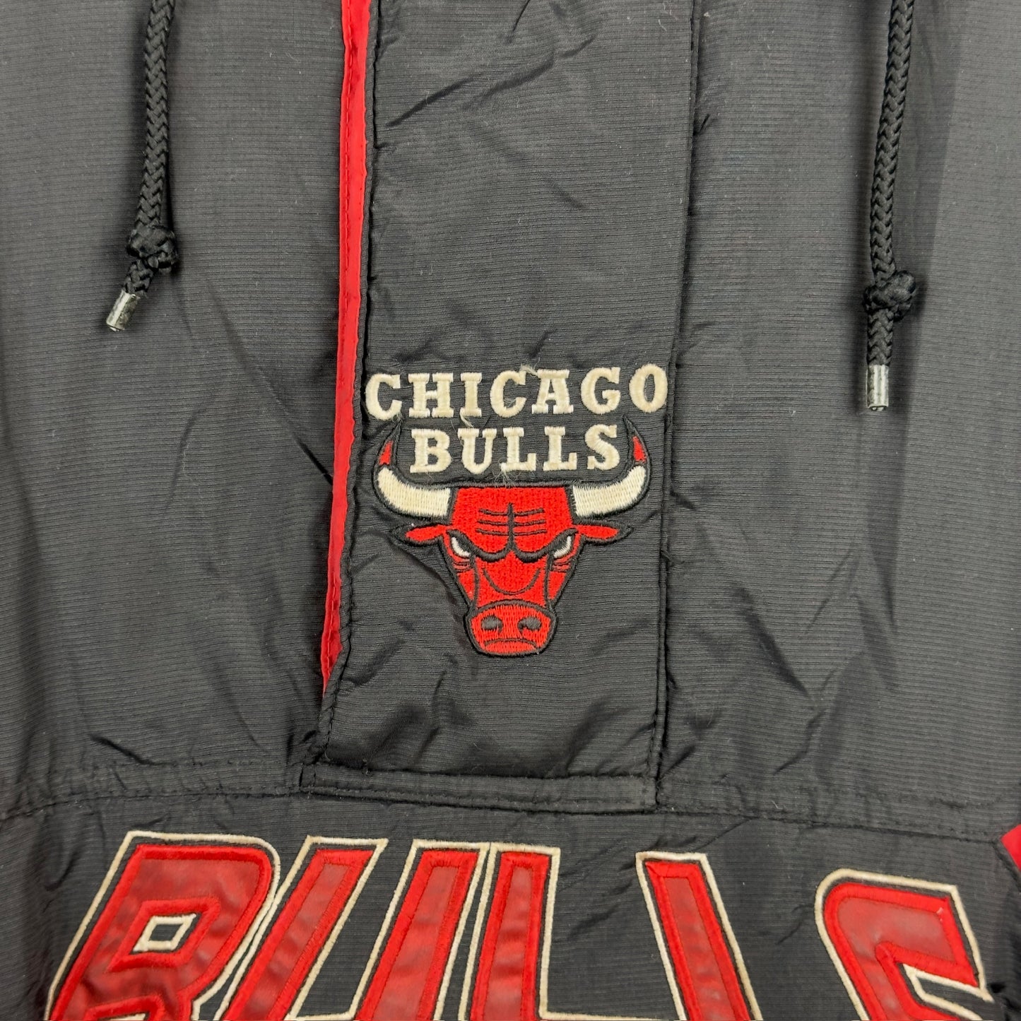 Vintage Starter Chicago Bulls Quarter Zip Hooded Insulated Jacket
