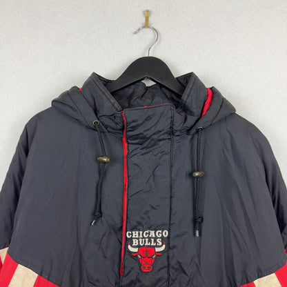 Vintage Starter Chicago Bulls Quarter Zip Hooded Insulated Jacket