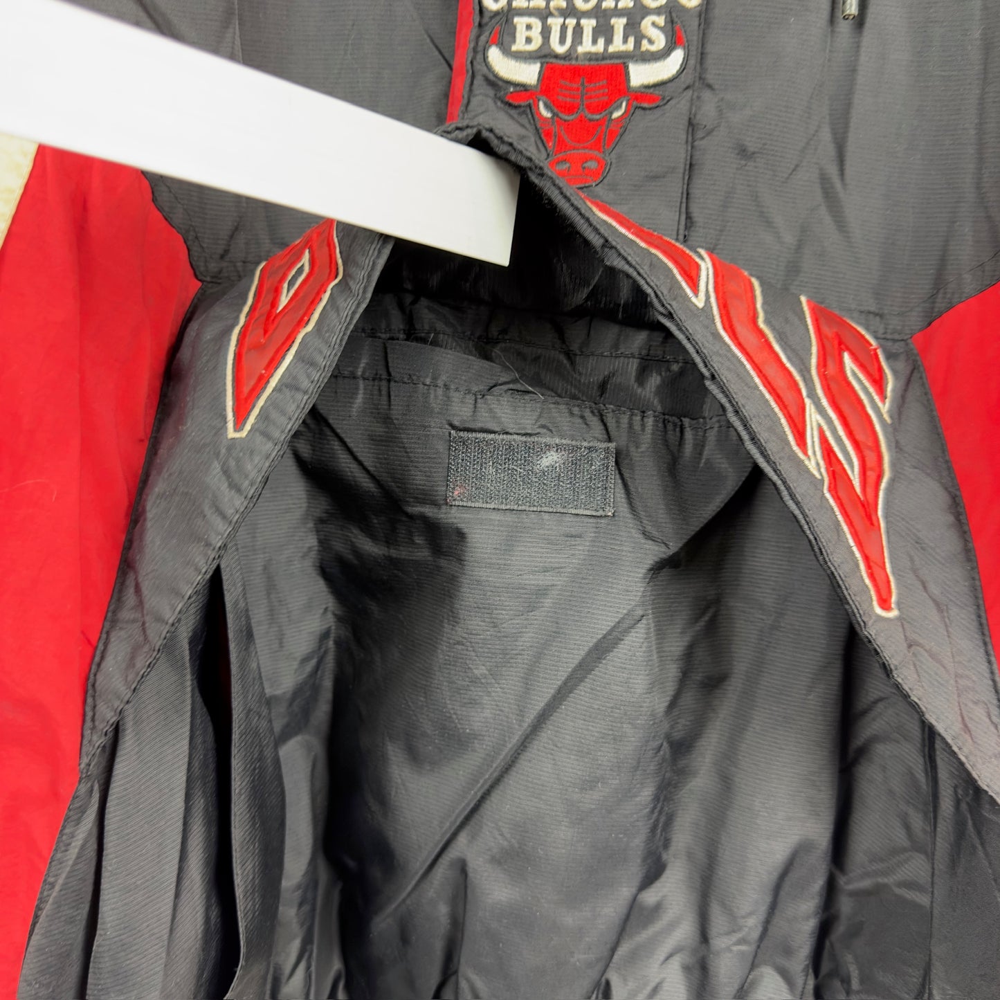 Vintage Starter Chicago Bulls Quarter Zip Hooded Insulated Jacket