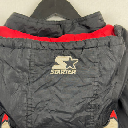 Vintage Starter Chicago Bulls Quarter Zip Hooded Insulated Jacket