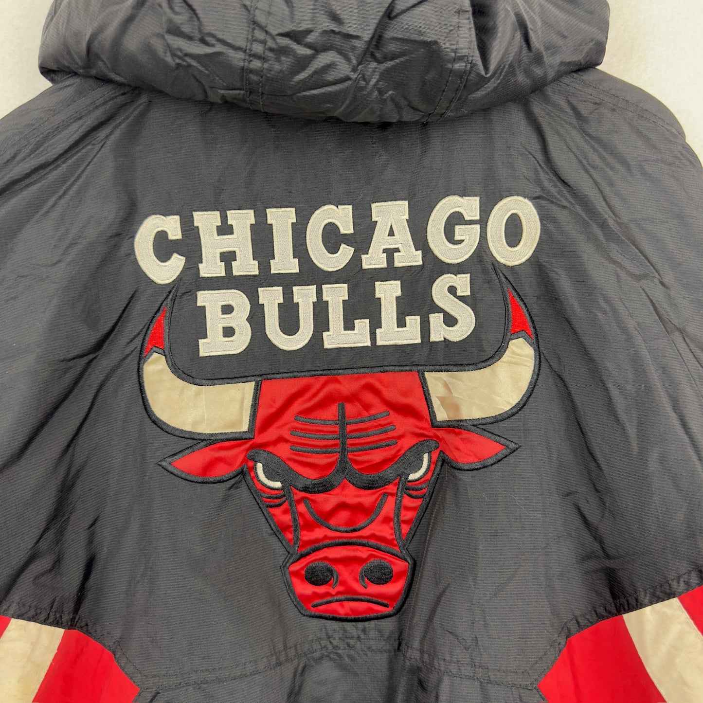 Vintage Starter Chicago Bulls Quarter Zip Hooded Insulated Jacket