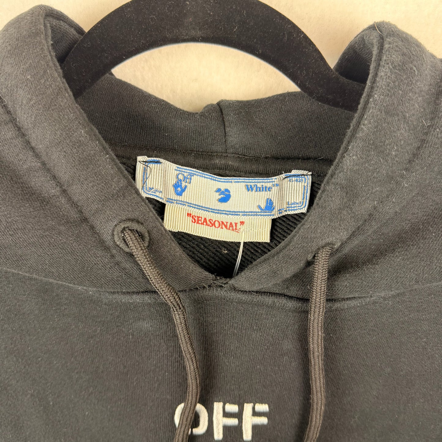 Off White Felpa Con Ricamo Stitched Arrows Black Pullover Hoodie