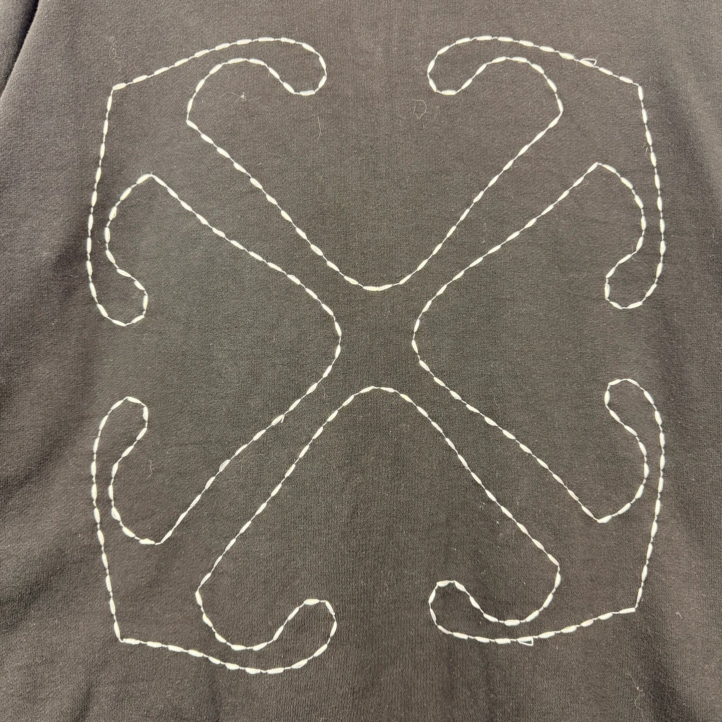 Off White Felpa Con Ricamo Stitched Arrows Black Pullover Hoodie
