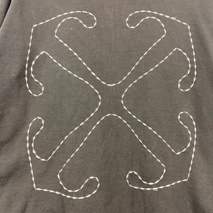 Off White Felpa Con Ricamo Stitched Arrows Black Pullover Hoodie