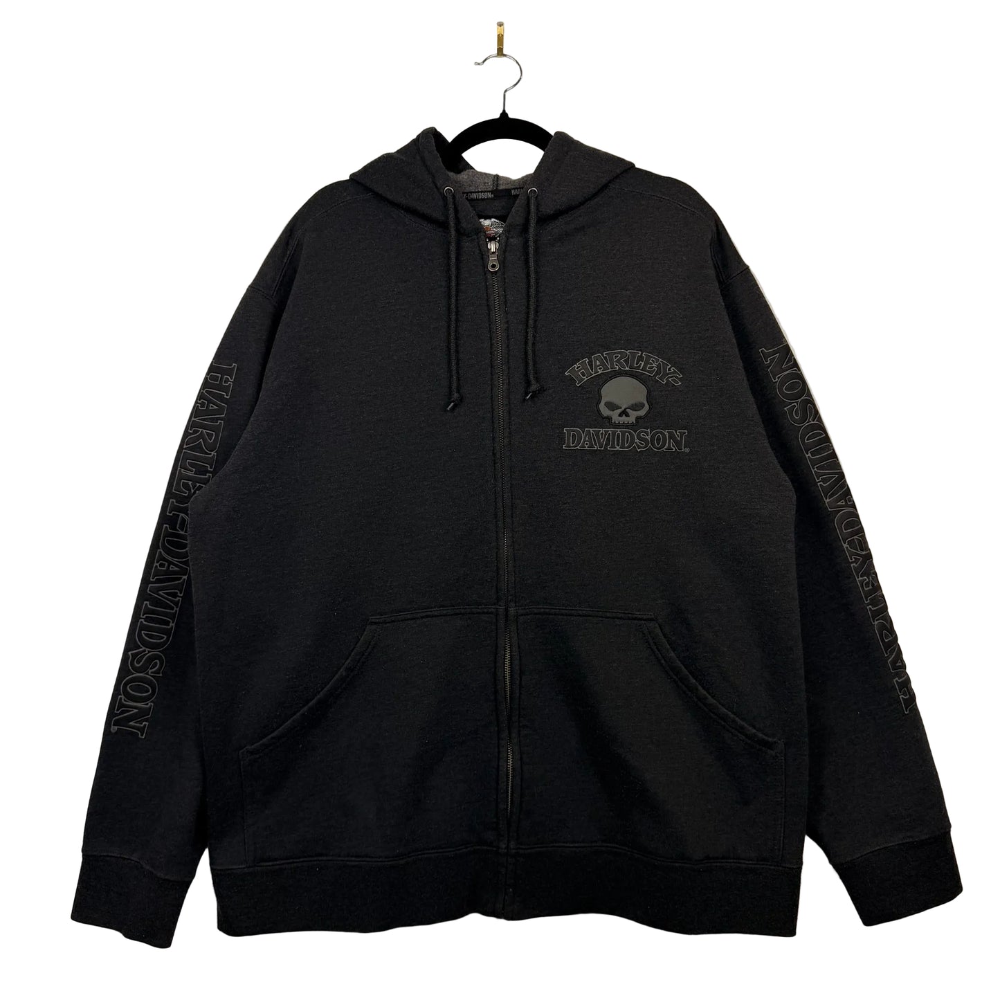 Harley Davidson Skull Backhit & Sleeve Hit Full Zip Hoodie