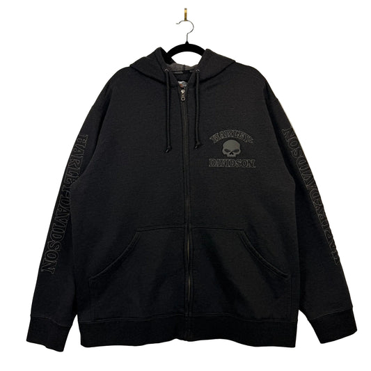 Harley Davidson Skull Backhit & Sleeve Hit Full Zip Hoodie