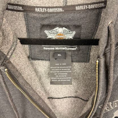 Harley Davidson Skull Backhit & Sleeve Hit Full Zip Hoodie
