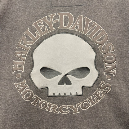 Harley Davidson Skull Backhit & Sleeve Hit Full Zip Hoodie