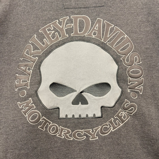 Harley Davidson Skull Backhit & Sleeve Hit Full Zip Hoodie