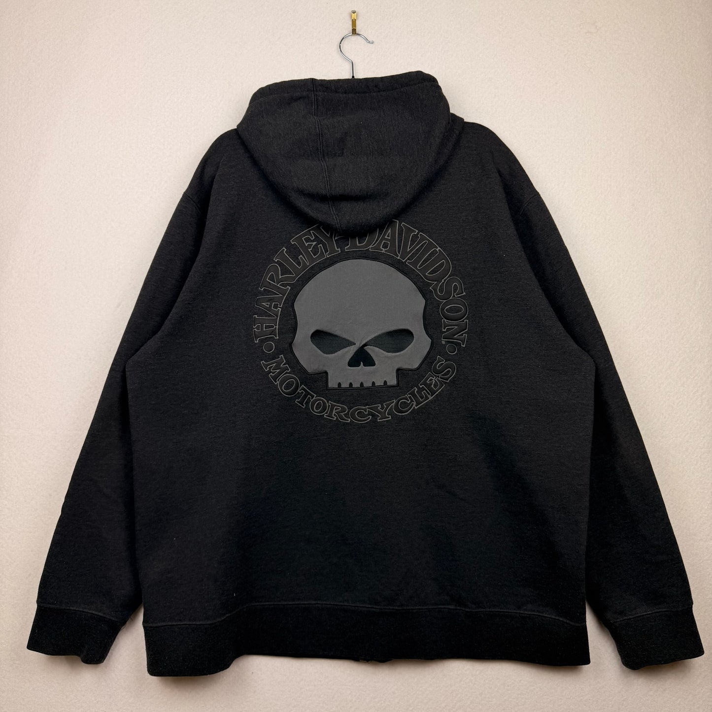 Harley Davidson Skull Backhit & Sleeve Hit Full Zip Hoodie