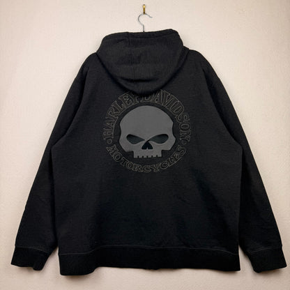 Harley Davidson Skull Backhit & Sleeve Hit Full Zip Hoodie