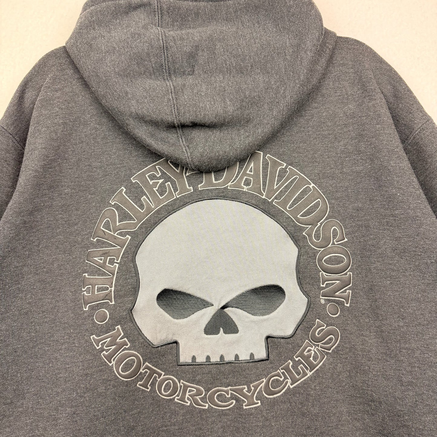 Harley Davidson Skull Backhit & Sleeve Hit Full Zip Hoodie