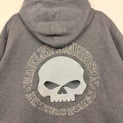 Harley Davidson Skull Backhit & Sleeve Hit Full Zip Hoodie