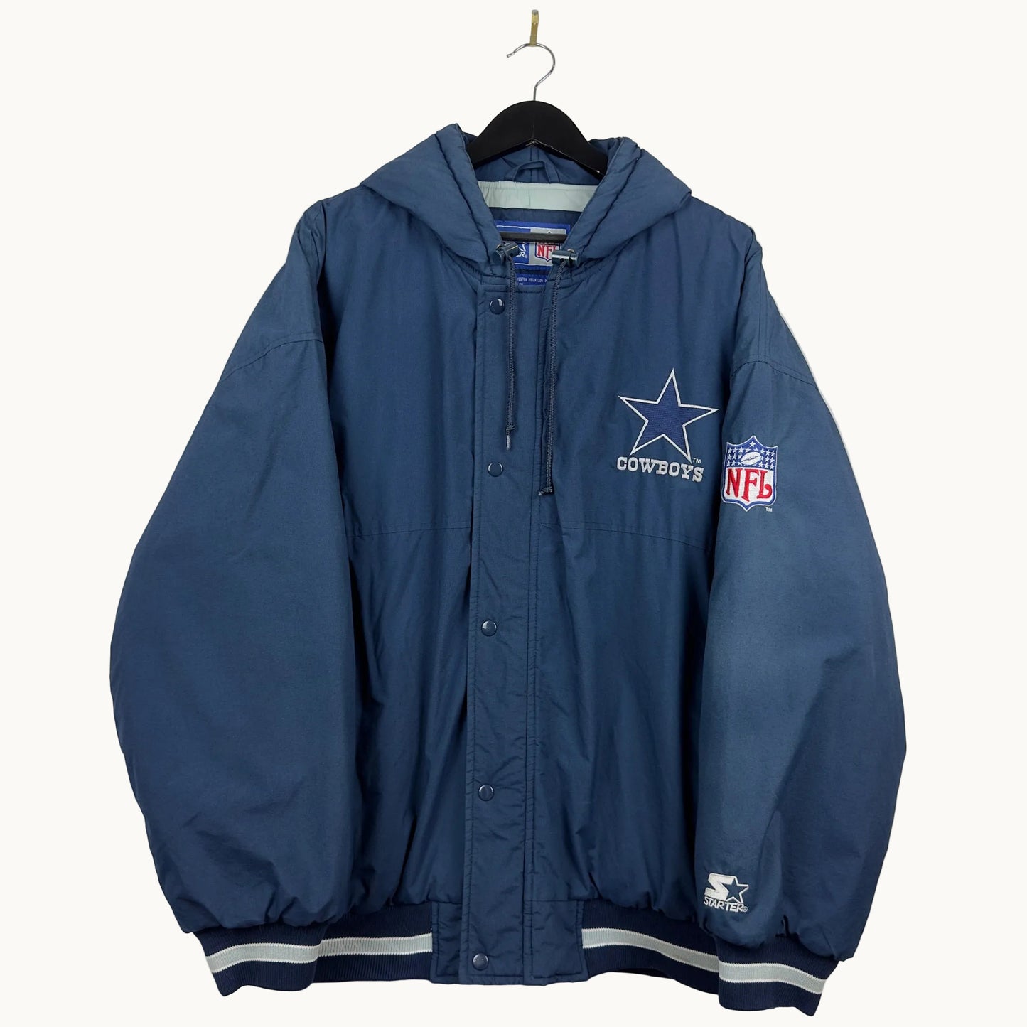 Vintage Starter Dallas Cowboys Full Zip Hooded Insulated Jacket