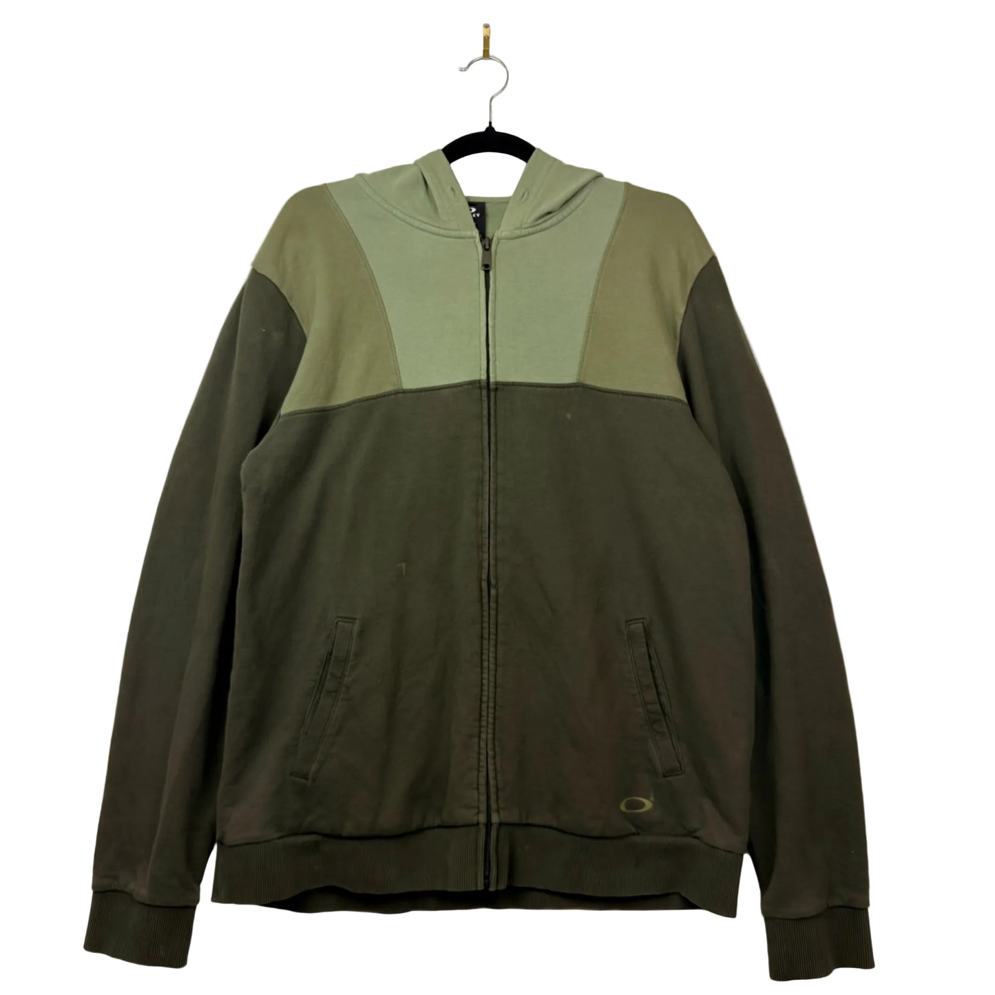 Oakley Regular Fit Green Colorblock Hoodie