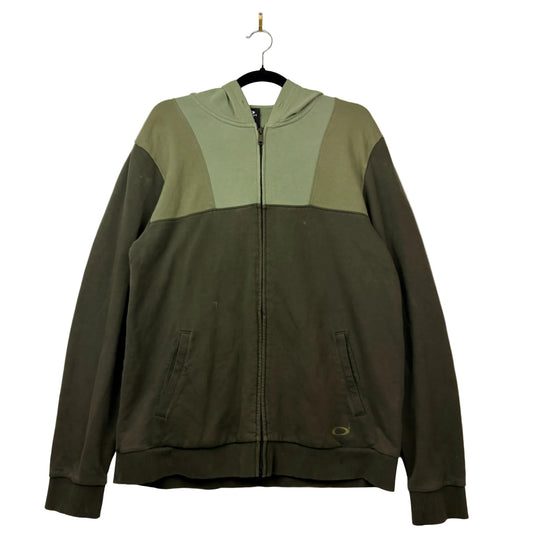 Oakley Regular Fit Green Colorblock Hoodie