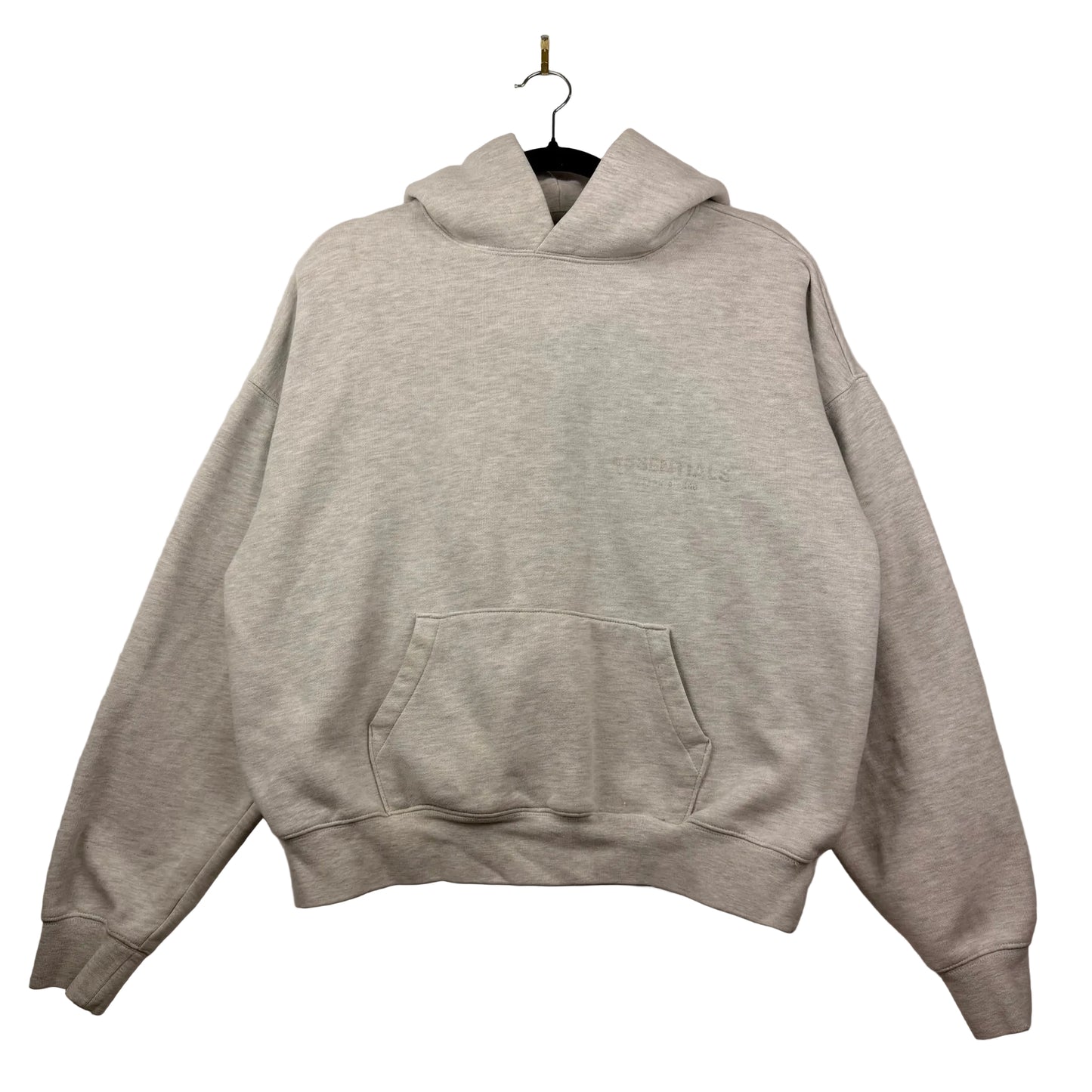 Essentials Fear of God Grey Felt Back Script Logo Pullover Hoodie