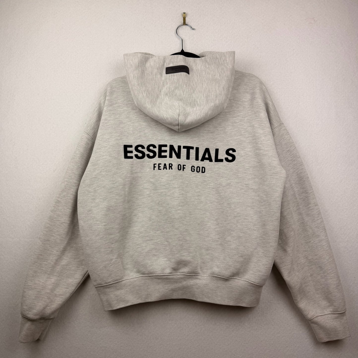 Essentials Fear of God Grey Felt Back Script Logo Pullover Hoodie