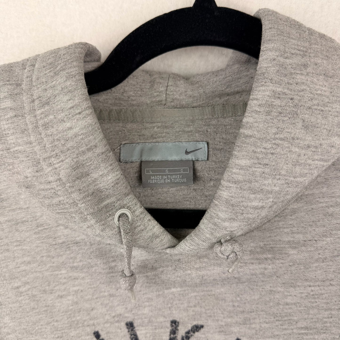 Y2K Grey Tag Nike Grey Pullover Graphic Hoodie