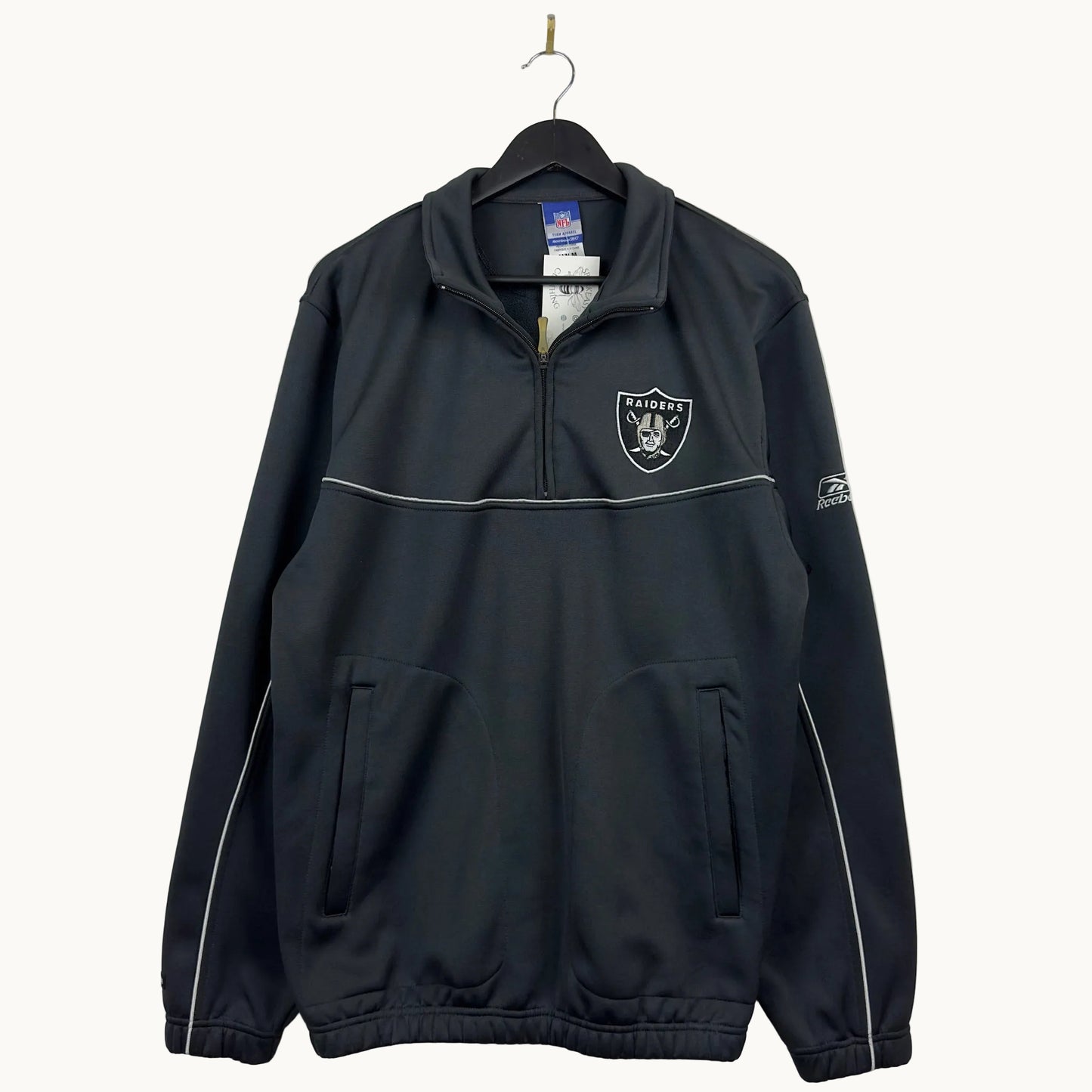 Y2K Reebok Oakland Raiders Quarter Zip Pullover Jacket
