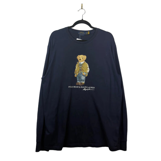 Modern Polo Ralph Lauren Polo Bear Navy Long Sleeve Shirt