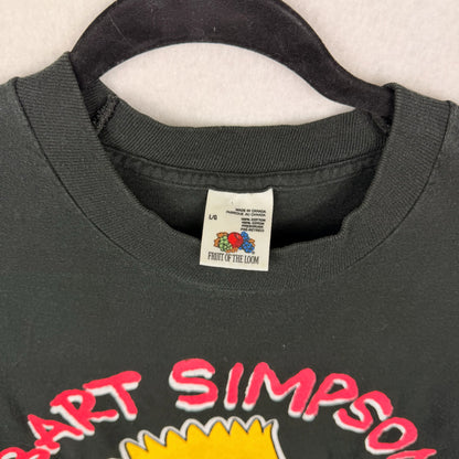 Vintage 90' Fruit of the Loom Bart Simpson Radical Rude Black Long Sleeve Tee