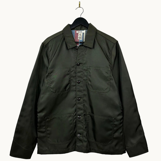 Hiroshi Kato Satin Green Chore/Barn Style Long Jacket