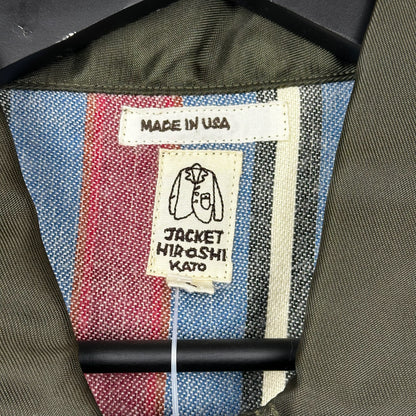 Hiroshi Kato Satin Green Chore/Barn Style Long Jacket