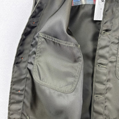 Hiroshi Kato Satin Green Chore/Barn Style Long Jacket