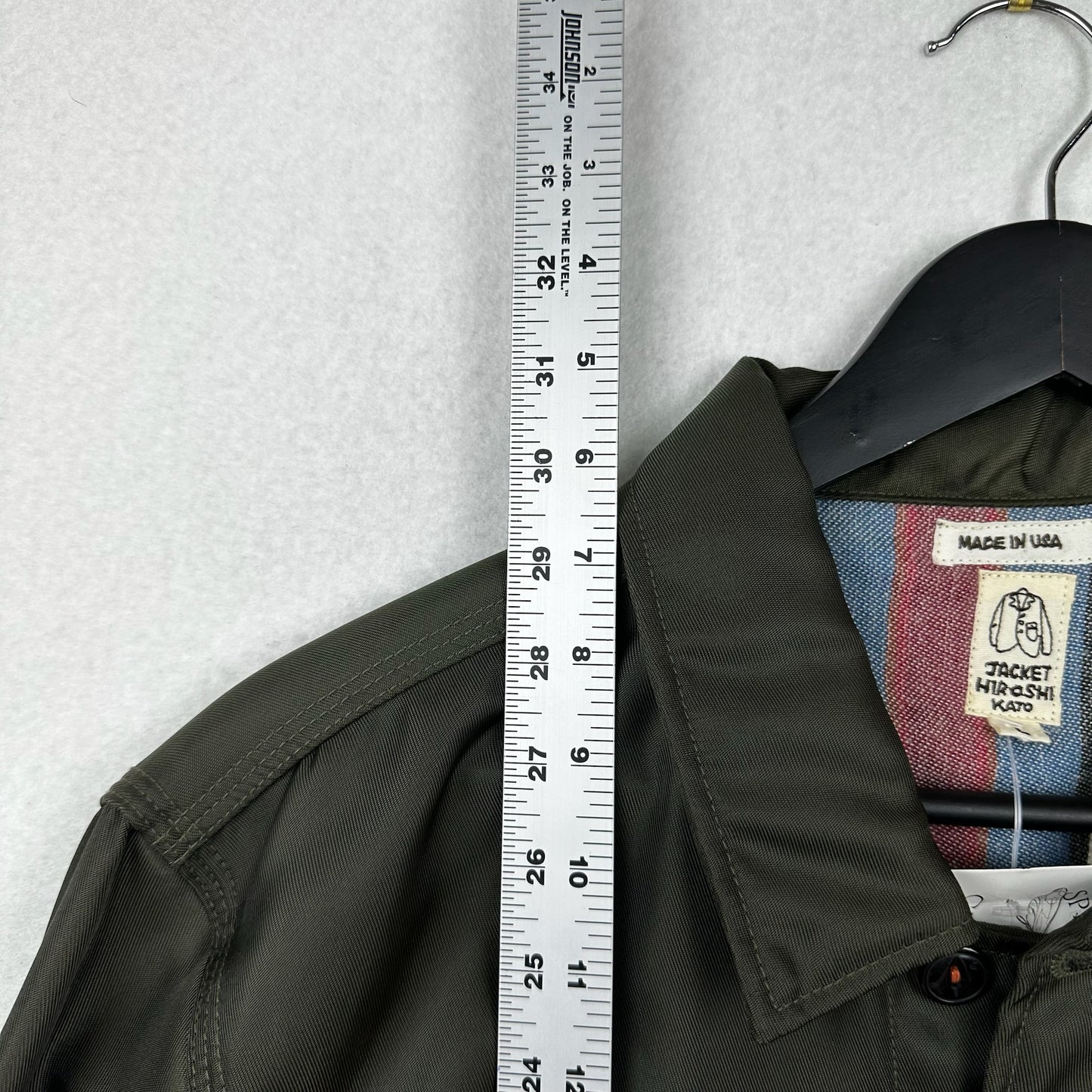 Hiroshi Kato Satin Green Chore/Barn Style Long Jacket