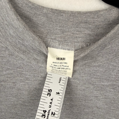 Vintage Army Issued Fitness Uniform Mock Neck Grey Long Sleeve Tee