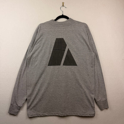 Vintage Army Issued Fitness Uniform Mock Neck Grey Long Sleeve Tee
