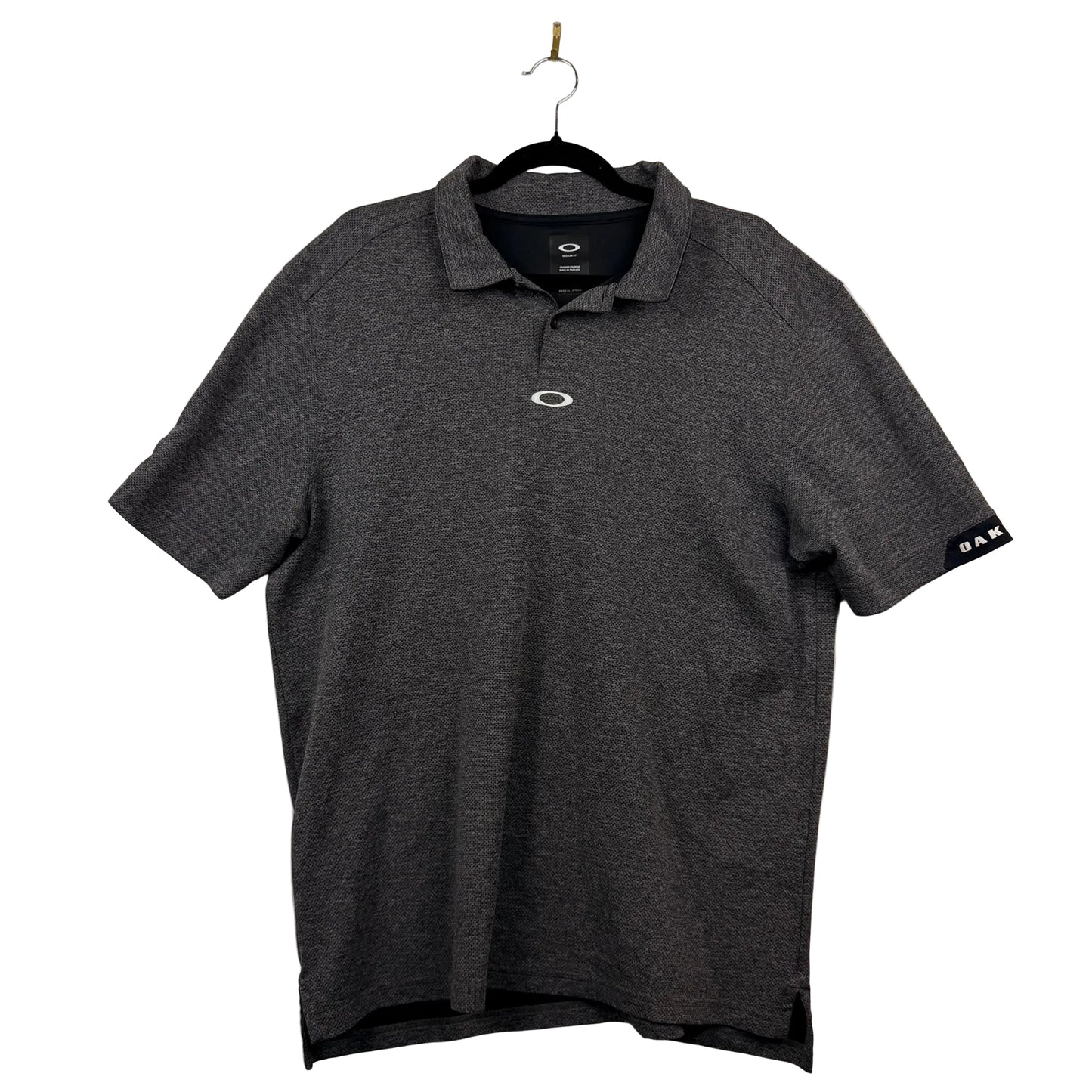 Modern Oakley Regular Fit Center Logo Grey Polo Shirt