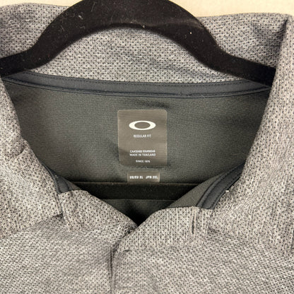Modern Oakley Regular Fit Center Logo Grey Polo Shirt