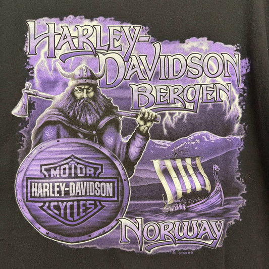 Harley Davidson Viking Bergen Norway Graphic Shirt