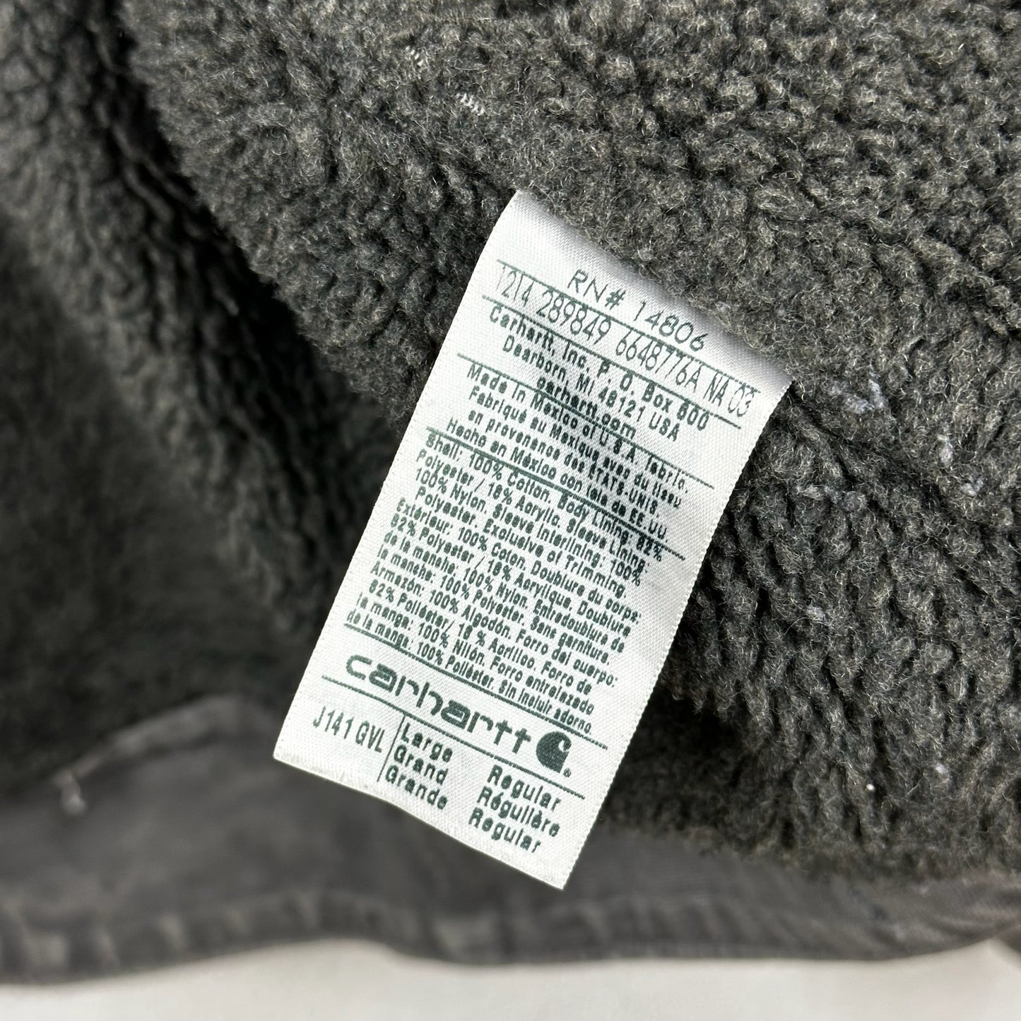 Carhartt Detroit Hooded Style Grey Full Zip Jacket