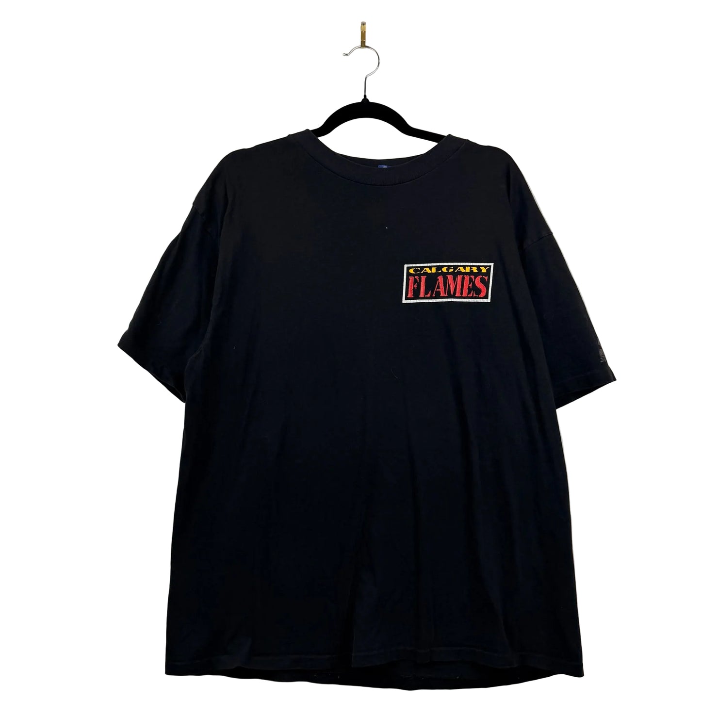 Vintage 80's Starter Calgary Flames Back Graphic Black Tee