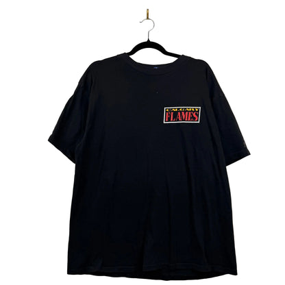 Vintage 80's Starter Calgary Flames Back Graphic Black Tee