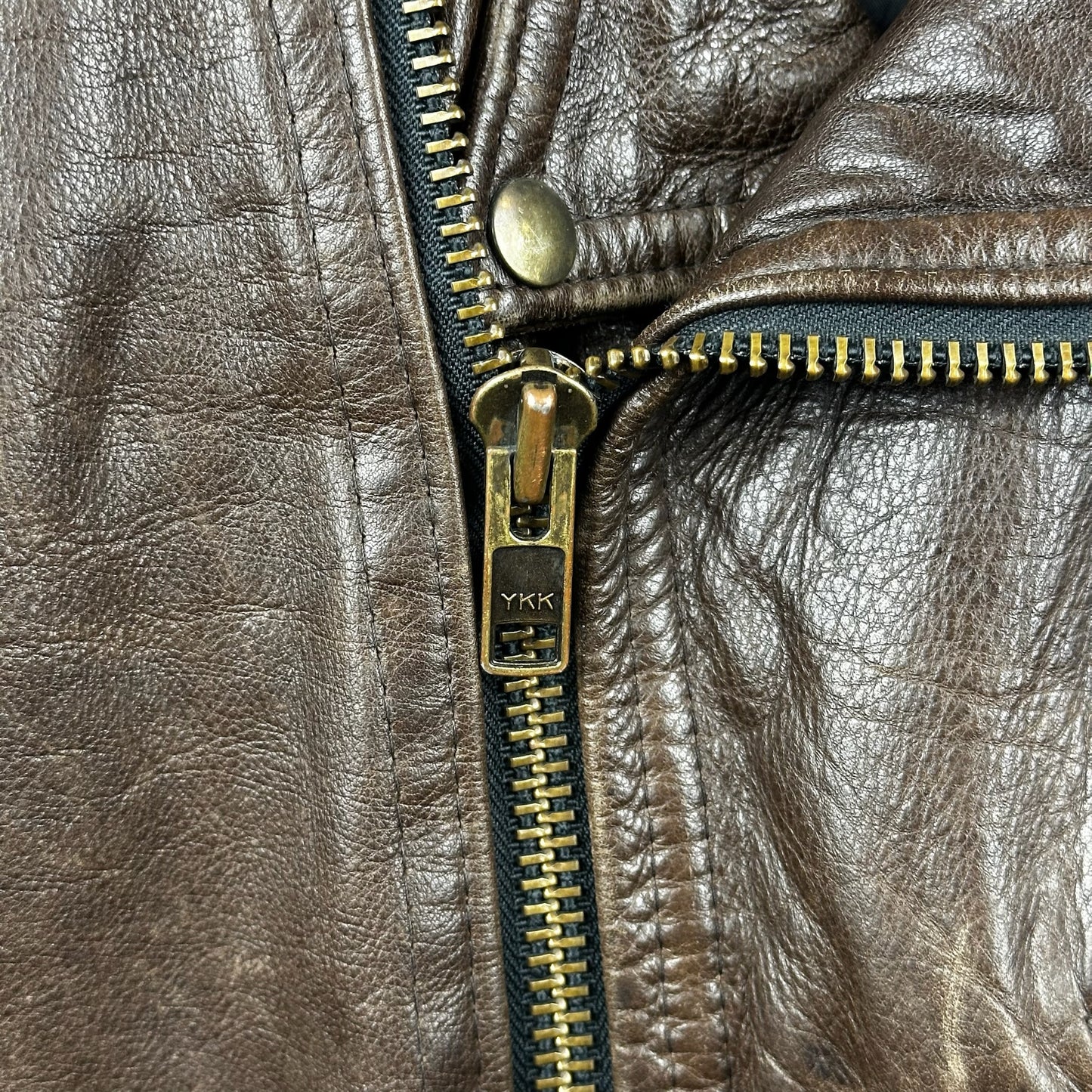 Screamin Eagle Brown Genuine Leather Biker Jacket