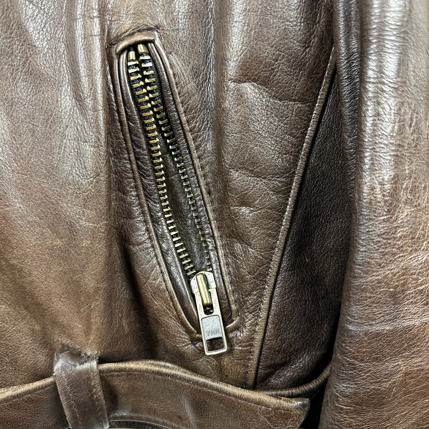 Screamin Eagle Brown Genuine Leather Biker Jacket