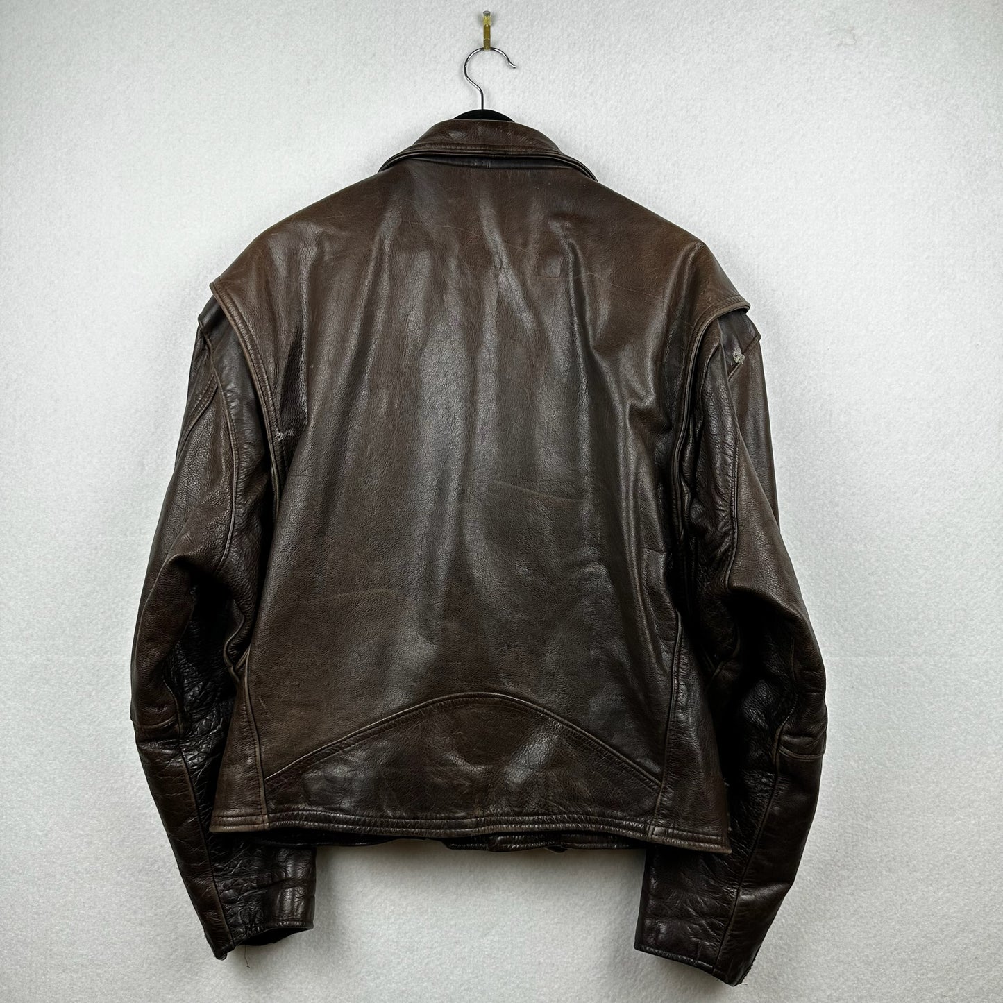 Screamin Eagle Brown Genuine Leather Biker Jacket