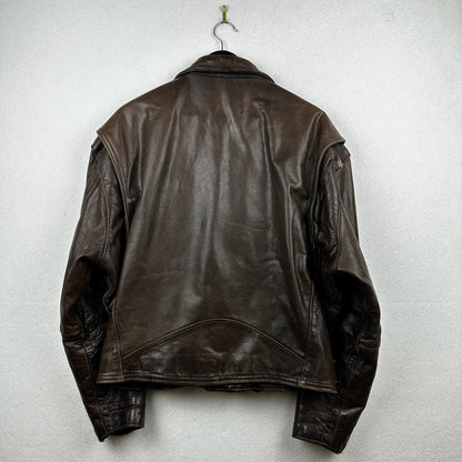 Screamin Eagle Brown Genuine Leather Biker Jacket